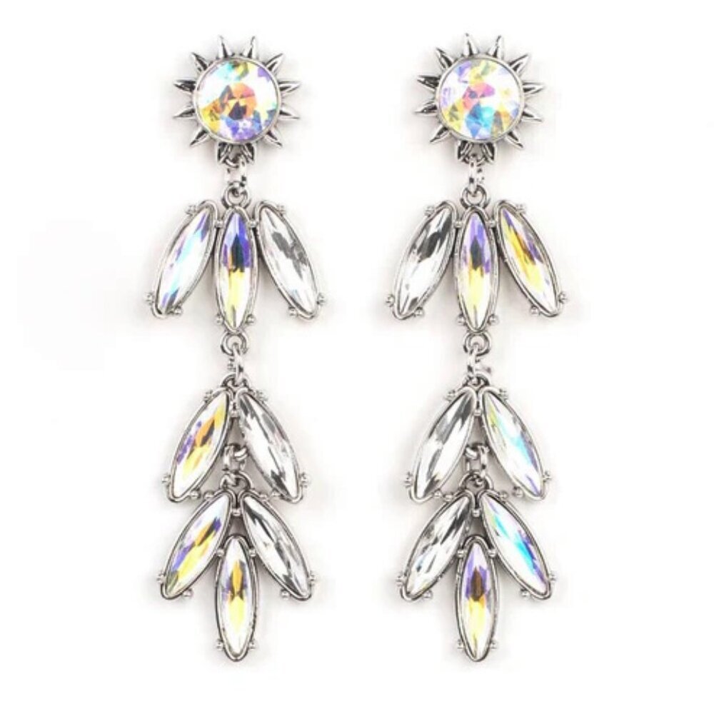 Paparazzi Jewelry Accessories - Space Age Sparkle - Yellow Earrings - Vintage - Picture 2 of 4